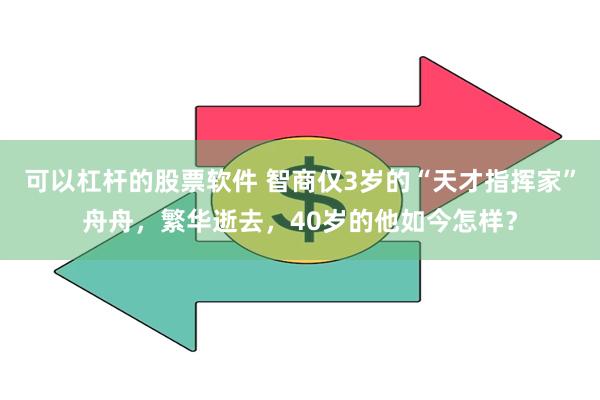 可以杠杆的股票软件 智商仅3岁的“天才指挥家”舟舟，繁华逝去，40岁的他如今怎样？