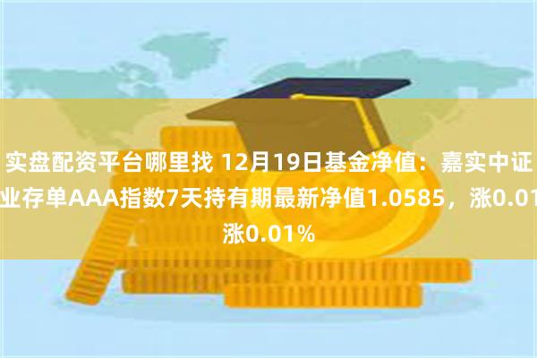 实盘配资平台哪里找 12月19日基金净值：嘉实中证同业存单AAA指数7天持有期最新净值1.0585，涨0.01%